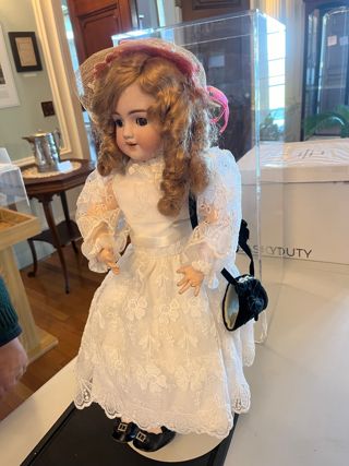 China Doll with Pink Velvet Hat