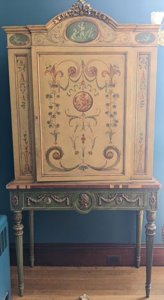 Mustard Yellow Hand Painted Cabinet