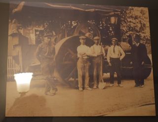Photo of steamroller and crew
