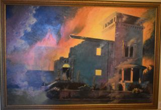 Painting of the Archbold Estate Burning