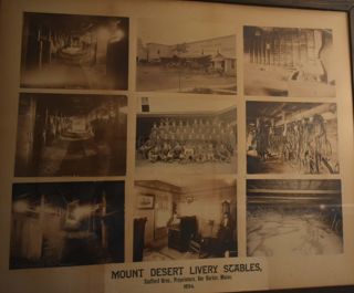 Framed Photos of the Mount Desert Livery Stables.