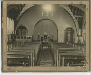 Photograph of the Interior of the Congregational church, Bar Harbor