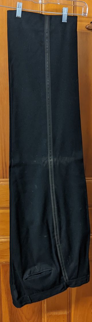 Men's Formal Wool Pants Satin Stripe