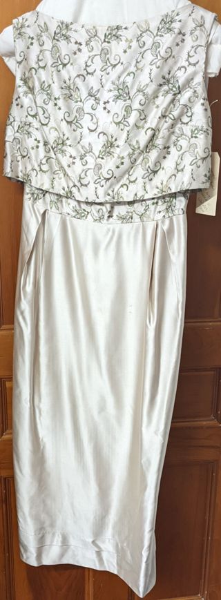 Embroidered Top White Evening Gown