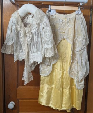 Net Lace Dress with Machine Embroidery