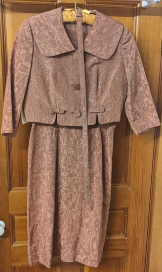 Tan Moire Dress and Jacket Set