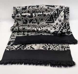 Black and White Silk Scarf