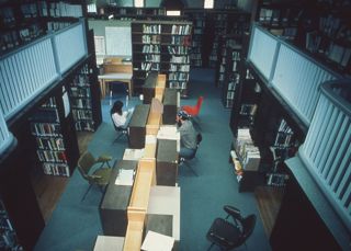 Inside the old Kaelber Hall library