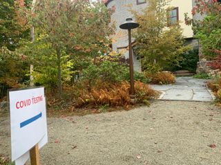 COVID-19 Testing Sign at Deering Common, October 5, 2020