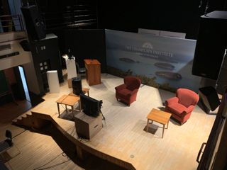 Getting ready for Hillary Rodham Clinton at the Champlain Institute