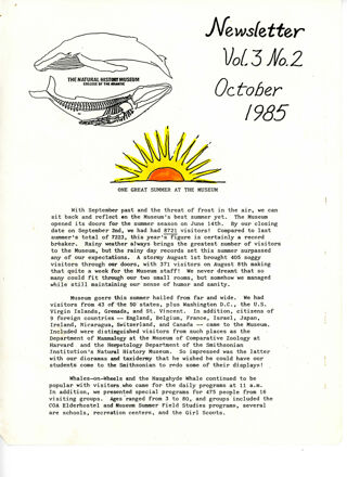 Dorr Museum Newsletter, October 1985