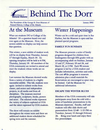 Dorr Museum Newsletter, January 2002
