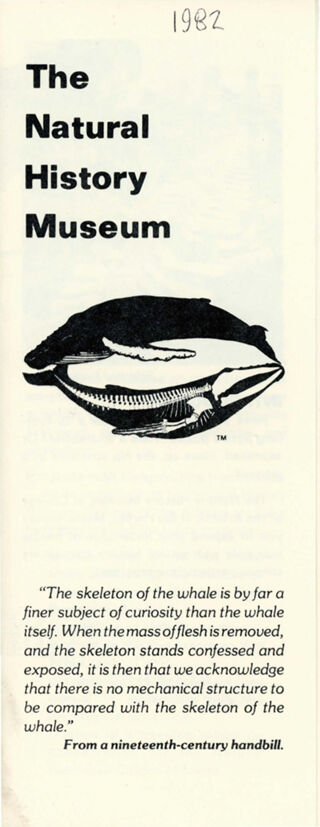 The Natural History Museum (1982 brochure)