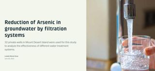 Reduction of Arsenic in Groundwater by Filtration Systems