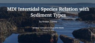 MDI Intertidal Species Relation with Sediment Types