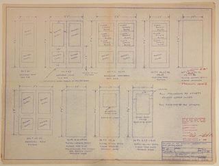 Door Schedule Kaelber Hall, architectural drawing, March 3, 1988