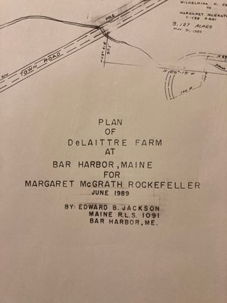 Plan of DeLaittre Farm at Bar Harbor, Maine for Margaret McGrath Rockefeller