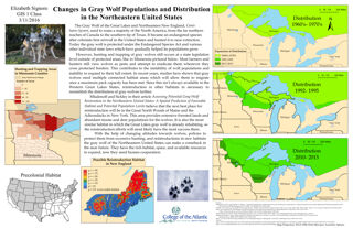 Changes in Gray Wolf Populations and Distribution in the Northeastern United States