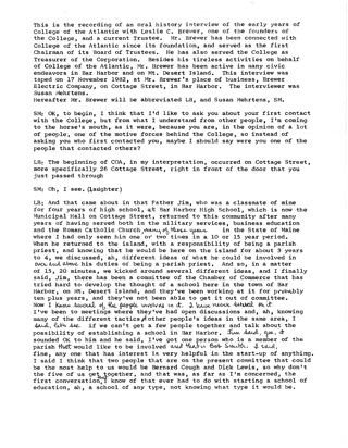 Oral history of Les Brewer, transcript