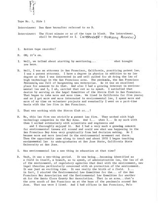 Oral history of Dan Kane, transcript