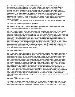 Oral history of John Dreier, transcript