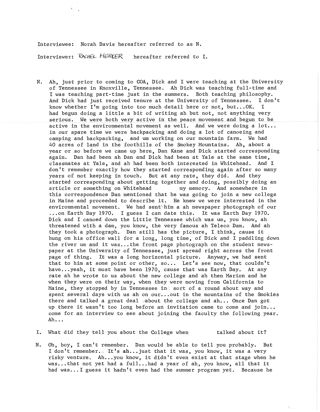 Oral history of Norah Davis, transcript