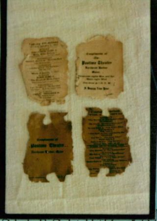 Playbill Frament Pastime Theater 1917