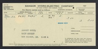 Bangor Hydro-Electric Company Invoice, March 22, 1937 (2)