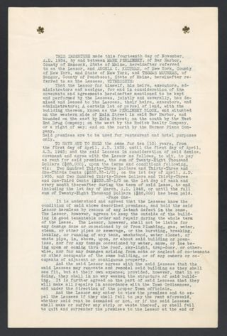 Perlinsky, Kaufman, and Mourkas Contract, March 16, 1935