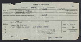 Ivan E. Cedar Dishonor Legal Notice, August 8, 1936