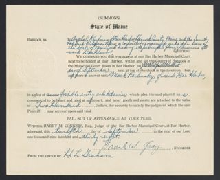 Angela C. Kaufman Court Summons Legal Notice, September 12, 1938 (1)