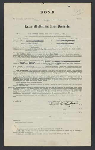 Sunset Hotel and Restaurant Summer License Legal Notice, 1938 (1)