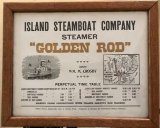 Island Steamboat Company, Steamer "Golden Rod" timetable