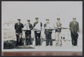 U.S. Coast Guard Members with Model Ships Photograph, c. 1930s