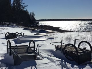 Garden carts in snow