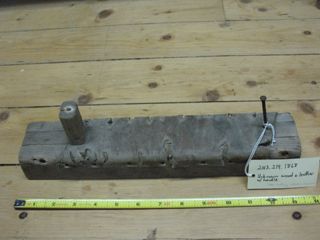 Vintage mystery object/tool wood and leather