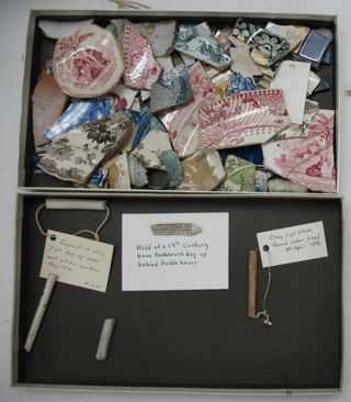 Archaeological fragments recovered at Macfarlan (Preble) house