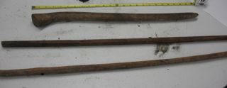 Wooden implements recovered from GCCC parsonage house