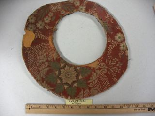 Wallpaper on plasterboard, circular remnant