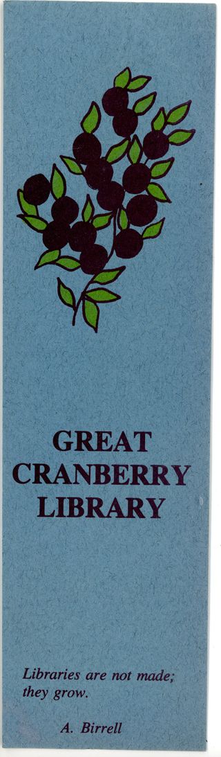 Great Cranberry Library bookmark
