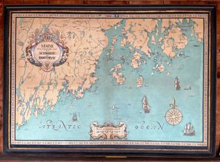 Painted Map of the Coast of Maine