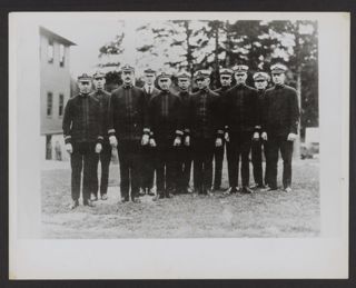 Otter Cliffs Radio Station Officers Standing in Line Print