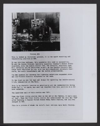 Otter Cliffs Radio Station Receiving and Transmitting Position Print and Notes