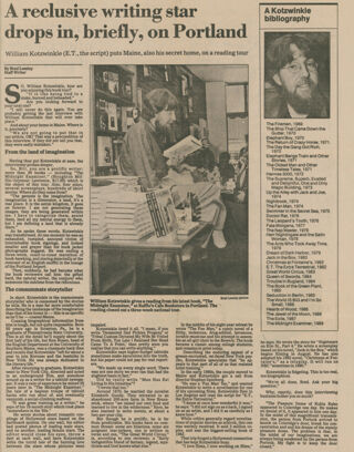 (Kotzwinkle, William) A Reclusive Writing Star Drops in Briefly on Portland