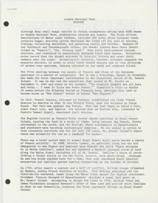 Acadia National Park History