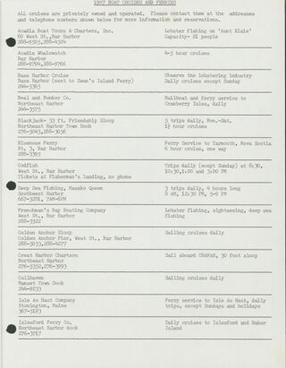 1987 Boat Cruises and Ferries