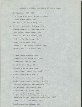 Cottages and Buildings Built by John E Clark