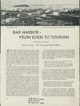 Bar Harbor -From Eden to Tourism