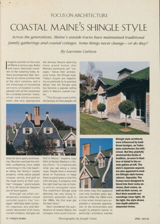 Coastal Maine's Shingle Style