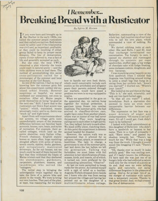 I Remember Breaking Bread with a Rusticator